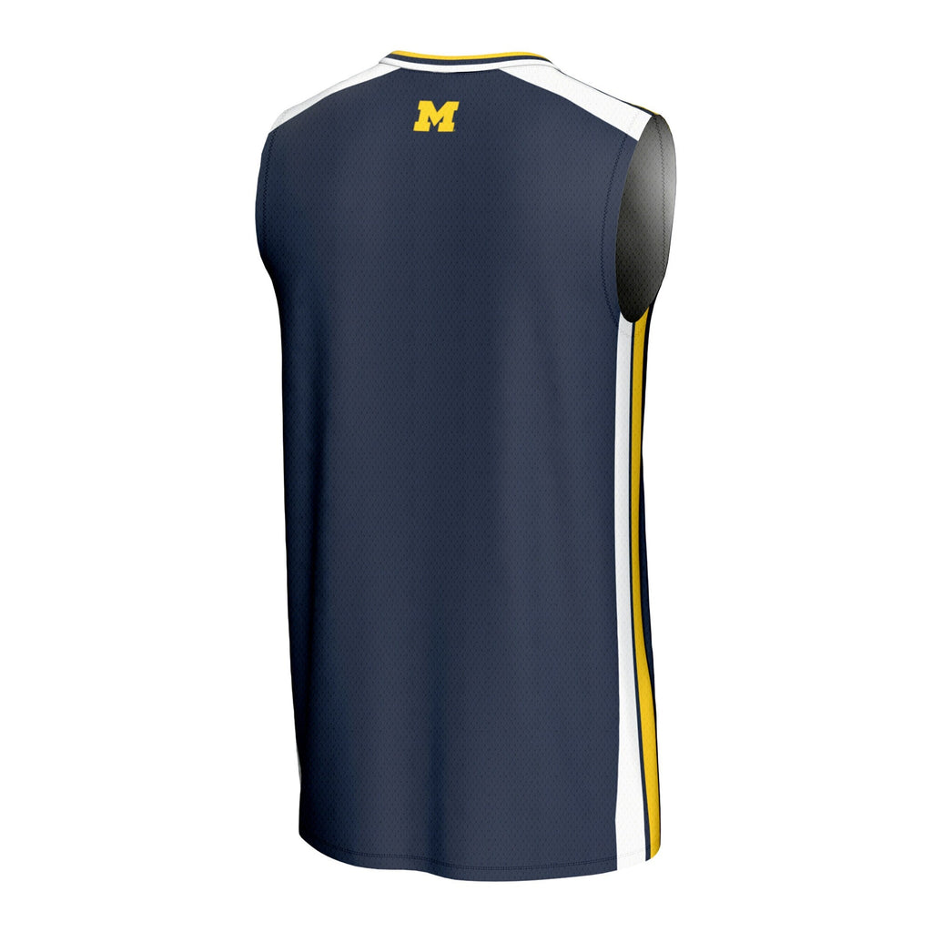 Michigan Wolverines Spirit Basketball Jersey - Navy product image 4, provided for visual reference and product detail review