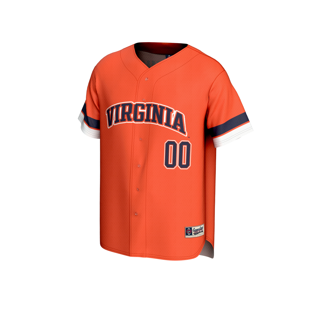 Virginia Cavaliers NIL Pick-A-Player Baseball Lightweight Jersey - Orange product image 3, provided for visual reference and