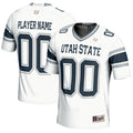Utah State Aggies NIL Pick-A-Player Football Jersey - White product image 1, provided for visual reference and product