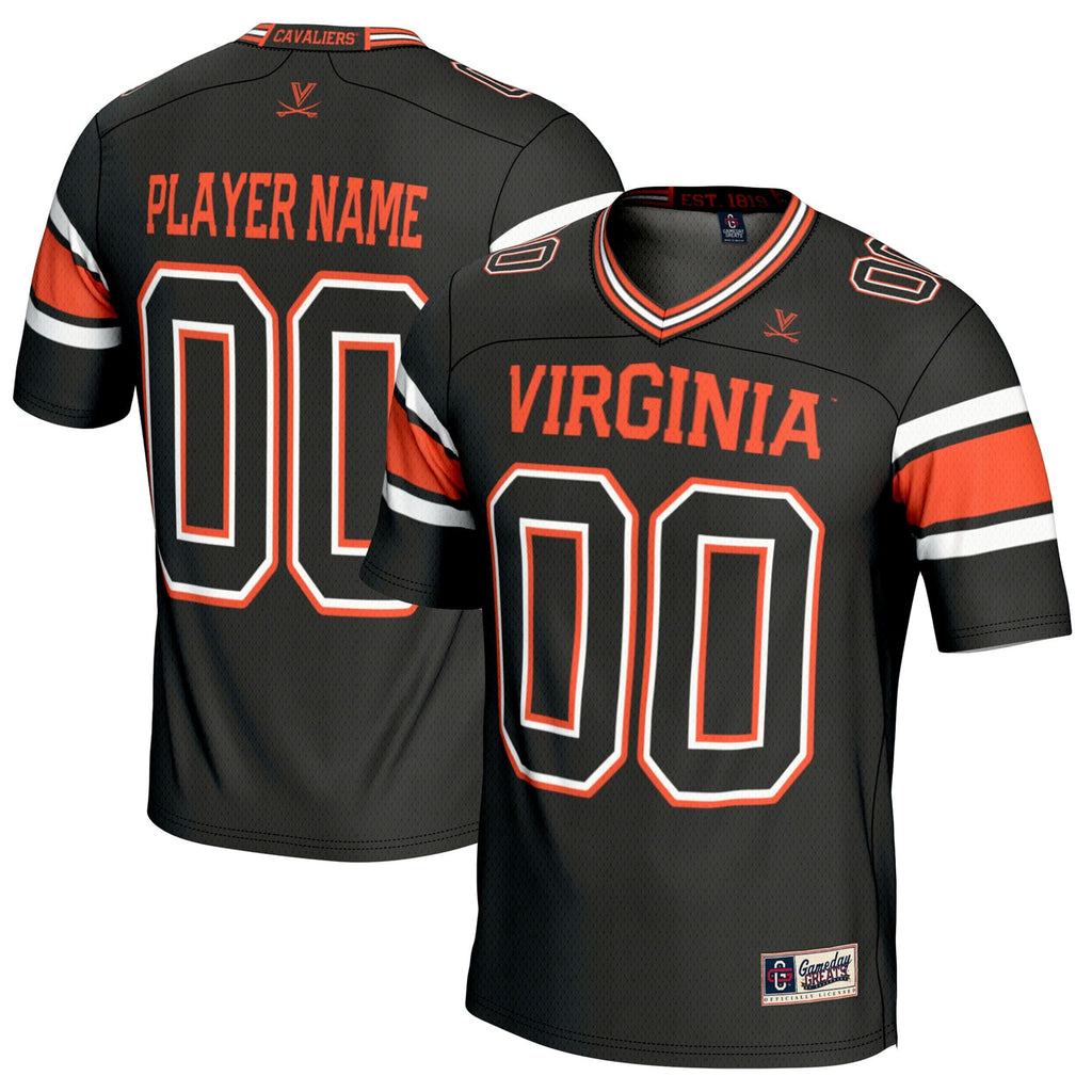 Virginia Cavaliers NIL Pick-A-Player Football Jersey - Black product image 2, provided for visual reference and product