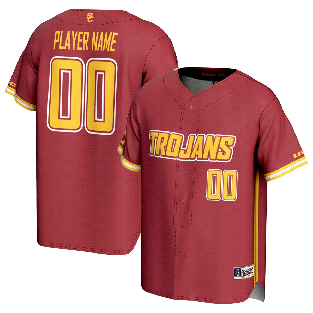 USC Trojans NIL Pick-A-Player Baseball Lightweight Jersey - Cardinal product image 1, provided for visual reference and