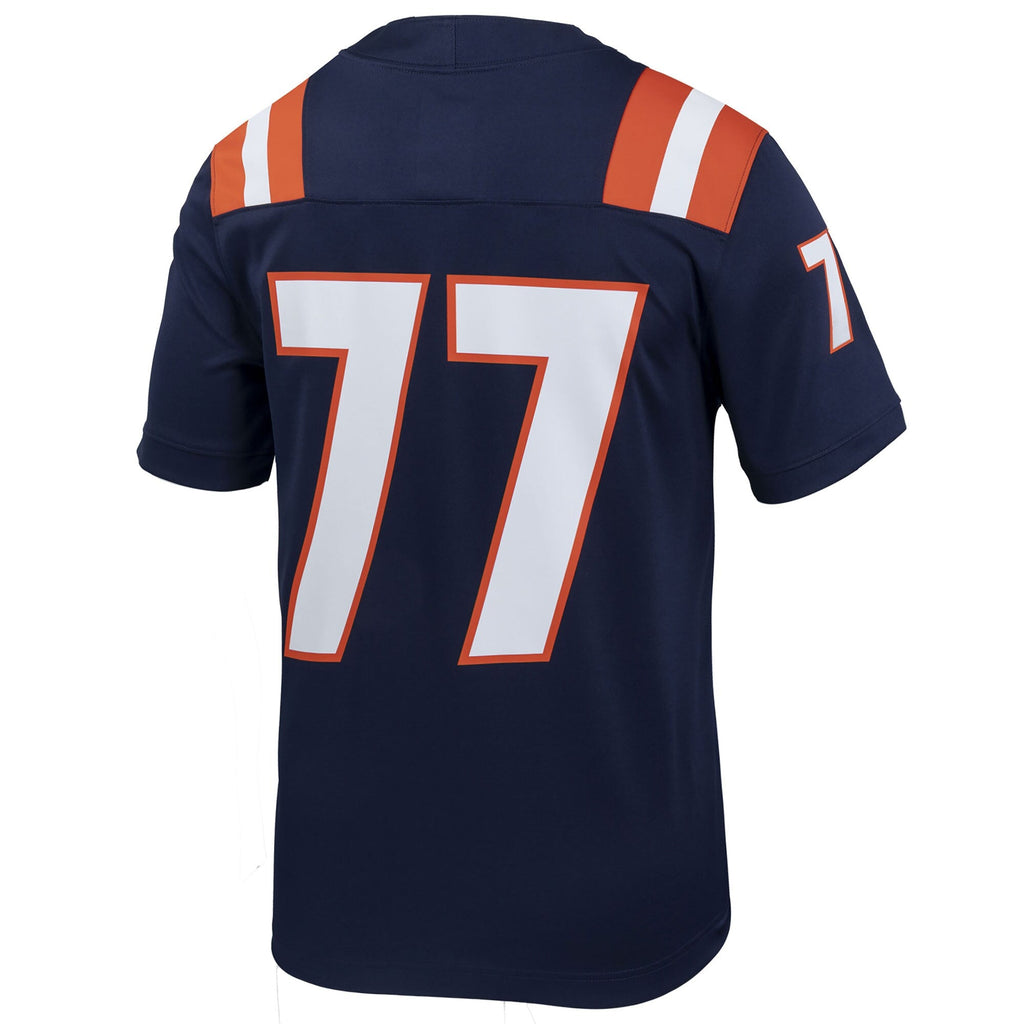 #77 Illinois Fighting Illini Untouchable Football Jersey – Navy product image 4, provided for visual reference and product