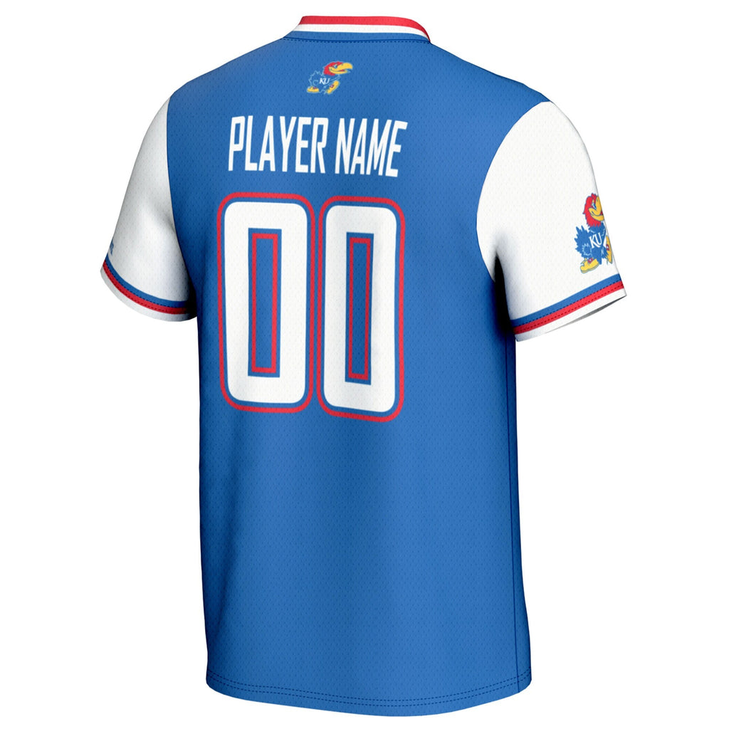 Kansas Jayhawks NIL Pick-A-Player Lightweight Softball Jersey - Royal product image 4, provided for visual reference and