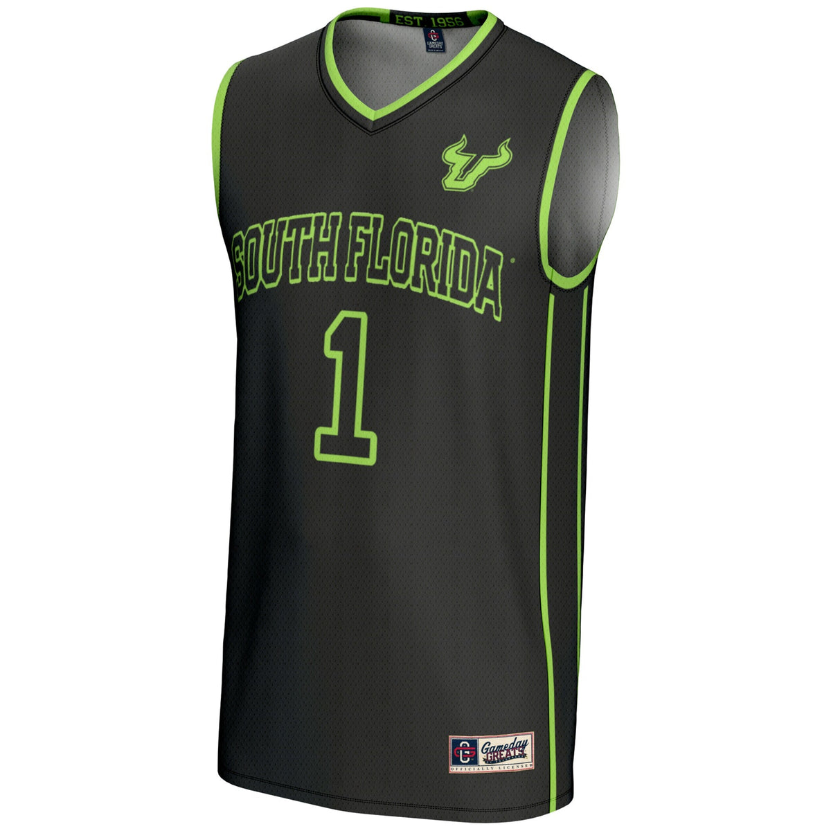 #1 South Florida Bulls Lightweight Basketball Jersey - Black product image 3, provided for visual reference and product