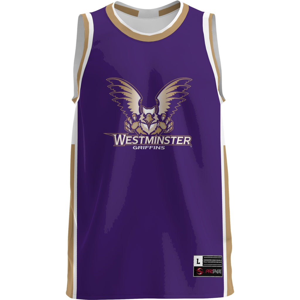Westminster Griffins Lightweight Basketball Jersey - Blue product image 3, provided for visual reference and product detail