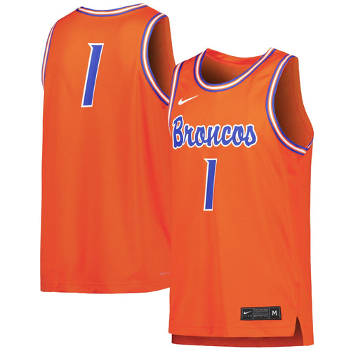 #1 Boise State Broncos Replica Basketball Jersey - Orange product image 2, provided for visual reference and product detail