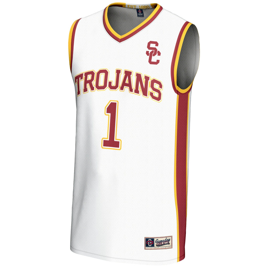 #1 USC Trojans Lightweight Basketball Jersey - White product image 3, provided for visual reference and product detail review