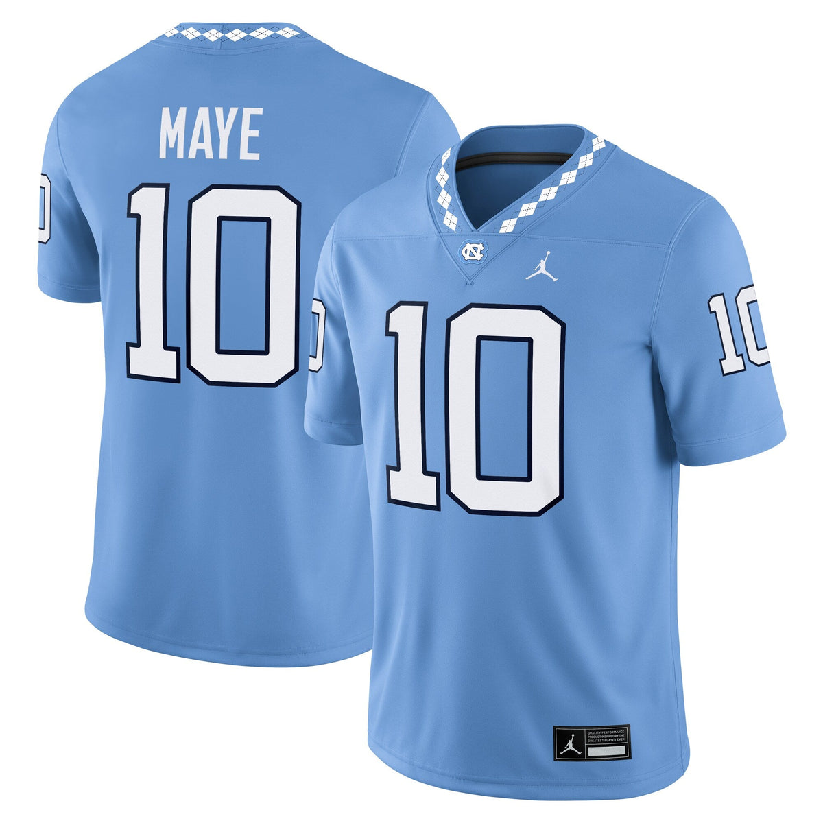 Drake Maye North Carolina Tar Heels Alumni Home Game Jersey - Carolina Blue product image 2, provided for visual reference