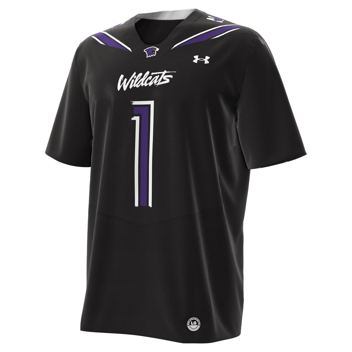 #1 Northwestern Wildcats Alternate Replica Football Jersey - Black product image 3, provided for visual reference and