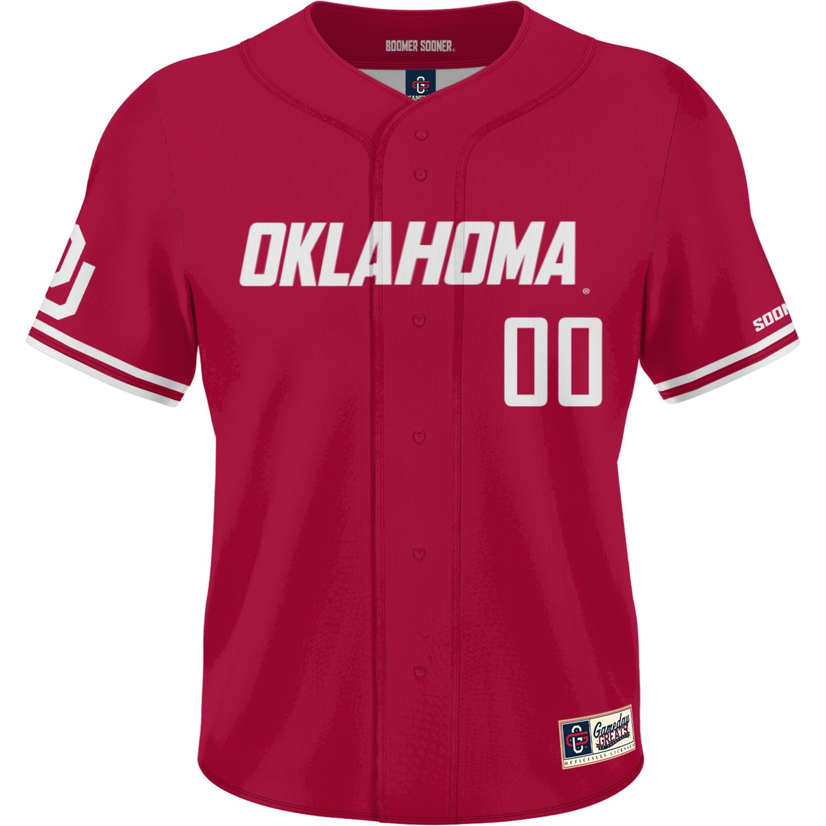 Oklahoma Sooners NIL Pick-A-Player Lightweight Baseball Jersey - Crimson product image 3, provided for visual reference and