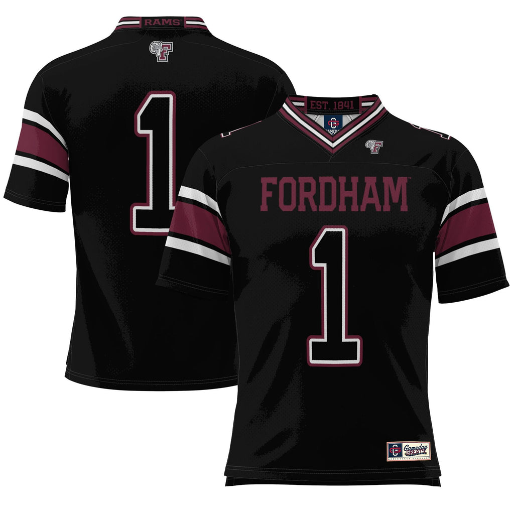#1 Fordham Rams Endzone Football Jersey - Black product image 2, provided for visual reference and product detail review