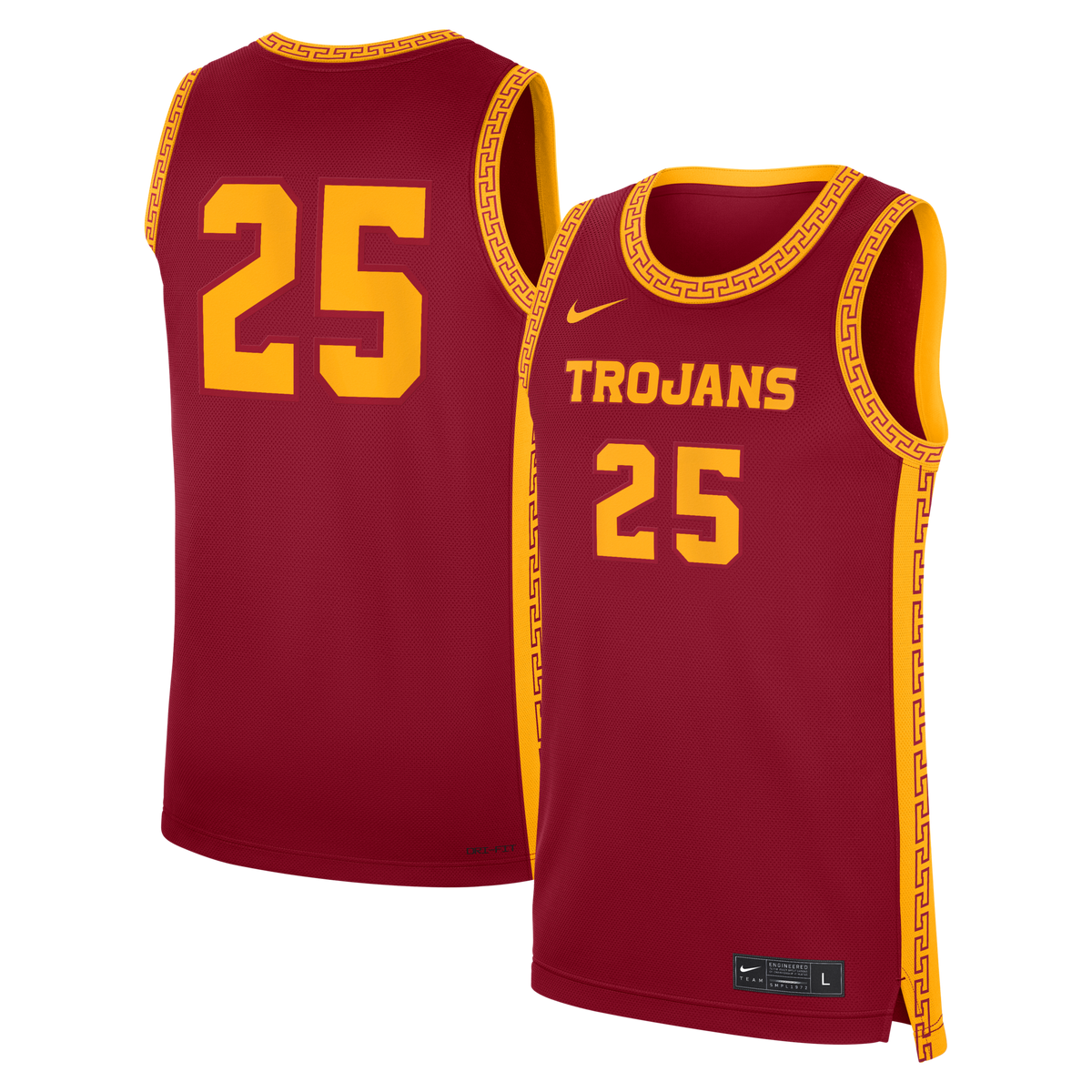 #25 Cardinal USC Trojans Road Replica Basketball Jersey product image 2, provided for visual reference and product detail