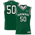 #50 Hawaii Rainbow Warriors Lightweight Basketball Jersey - Green product image 1, provided for visual reference and product
