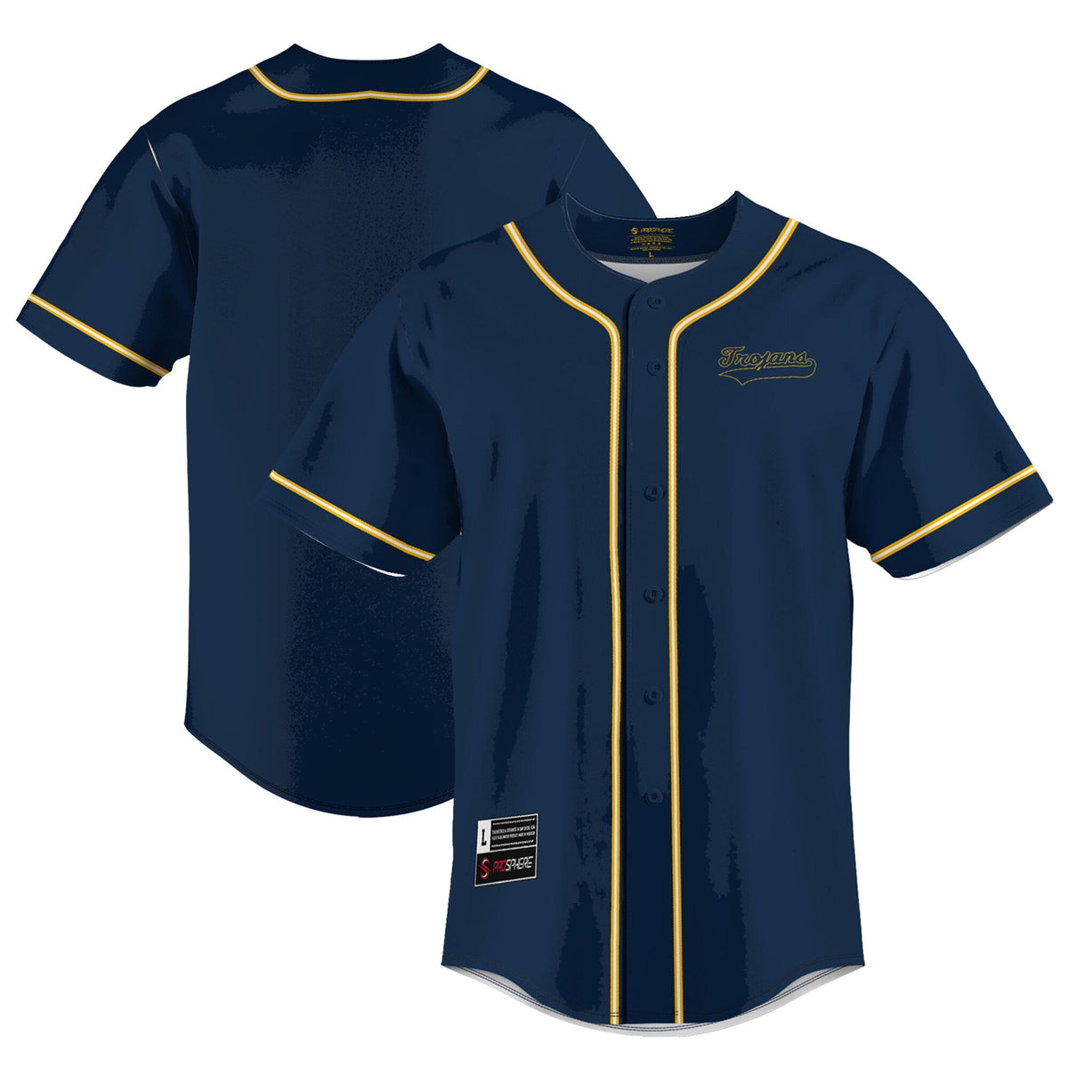 Central Alabama Community College Trojans Lightweight Baseball Jersey - Navy product image 2, provided for visual reference