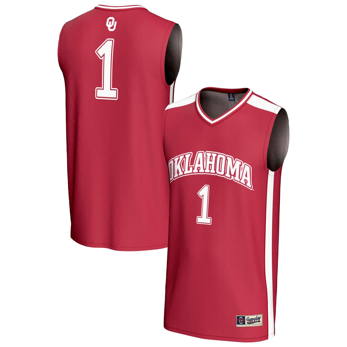 #1 Oklahoma Sooners Lightweight Collegiate Basketball Fashion Jersey - Crimson product image 1, provided for visual