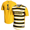 #1 Missouri Tigers Lightweight Soccer Fashion Jersey - Gold product image 1, provided for visual reference and product