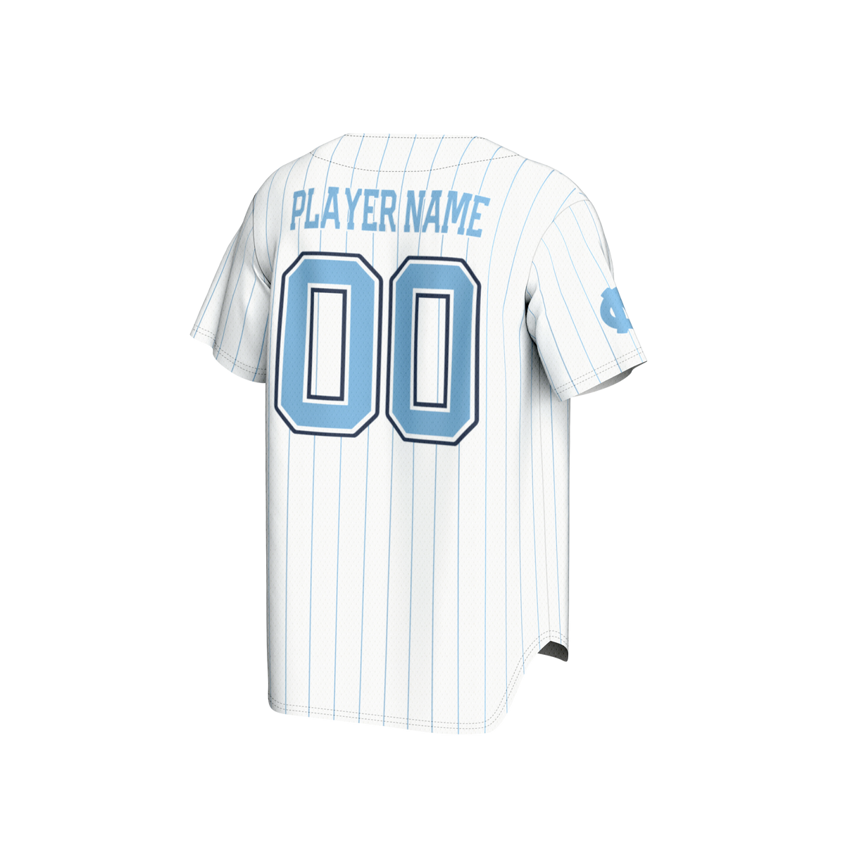 North Carolina Tar Heels NIL Pick-A-Player Lightweight Baseball Jersey - White product image 4, provided for visual