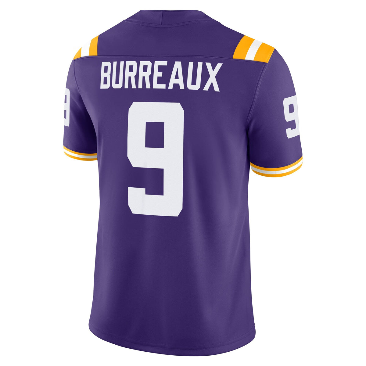 Joe Burrow Purple LSU Tigers "Burreaux" Nameplate Home Game Football Jersey product image 4, provided for visual reference