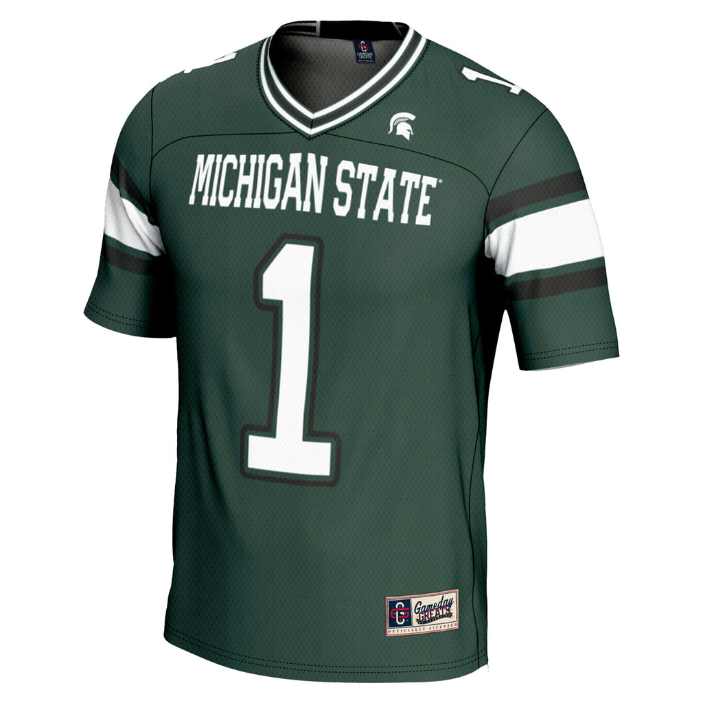 #1 Michigan State Spartans Endzone Football Jersey - Green product image 3, provided for visual reference and product detail