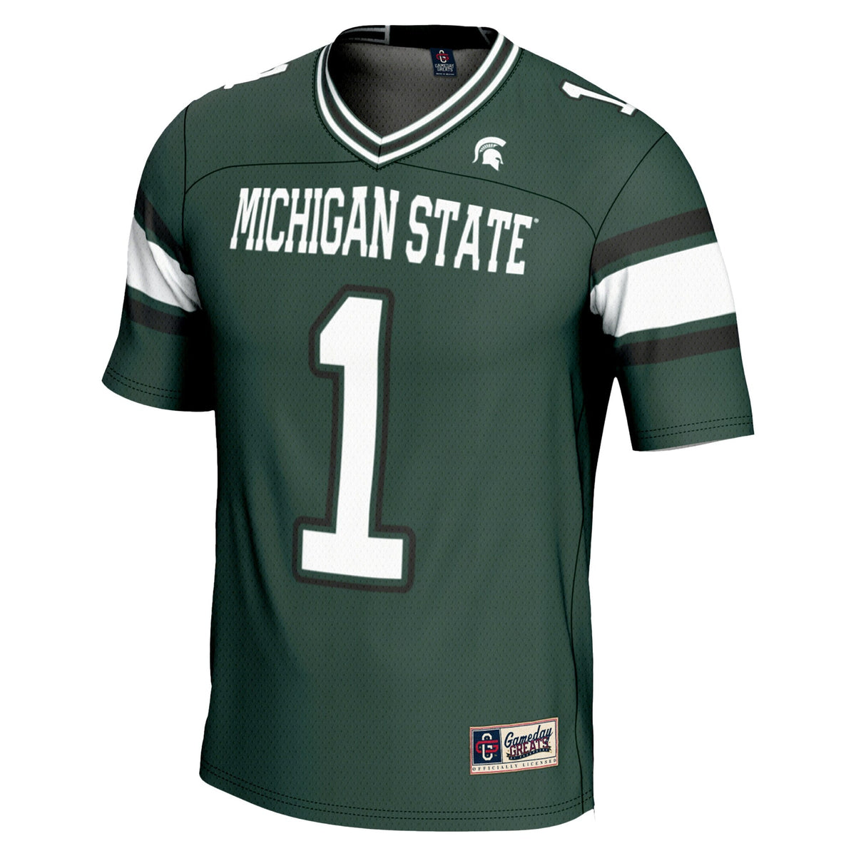 #1 Michigan State Spartans Endzone Football Jersey - Green product image 3, provided for visual reference and product detail