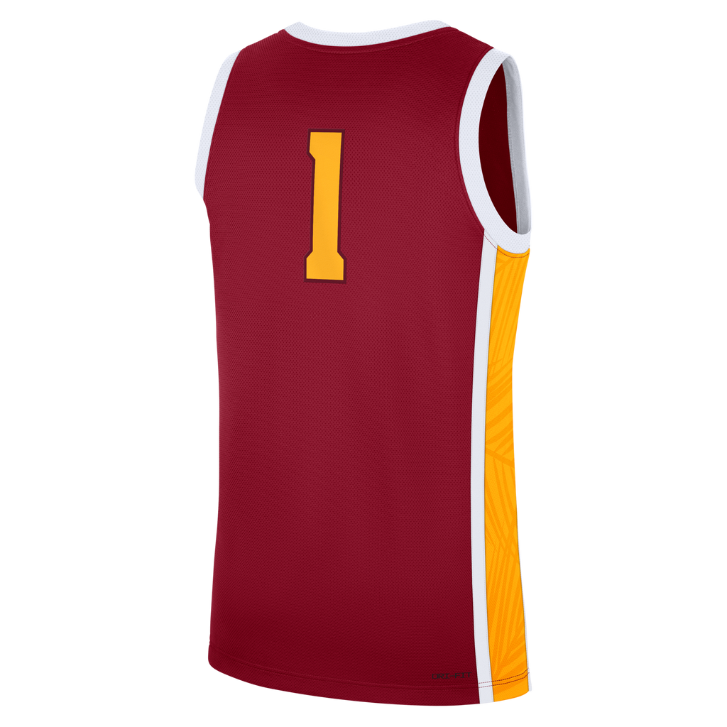 #1 USC Trojans Road Replica Basketball Jersey - Cardinal product image 4, provided for visual reference and product detail