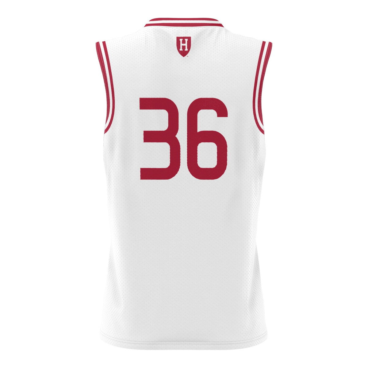 #36 Harvard Crimson Lightweight Basketball Jersey - White product image 4, provided for visual reference and product detail