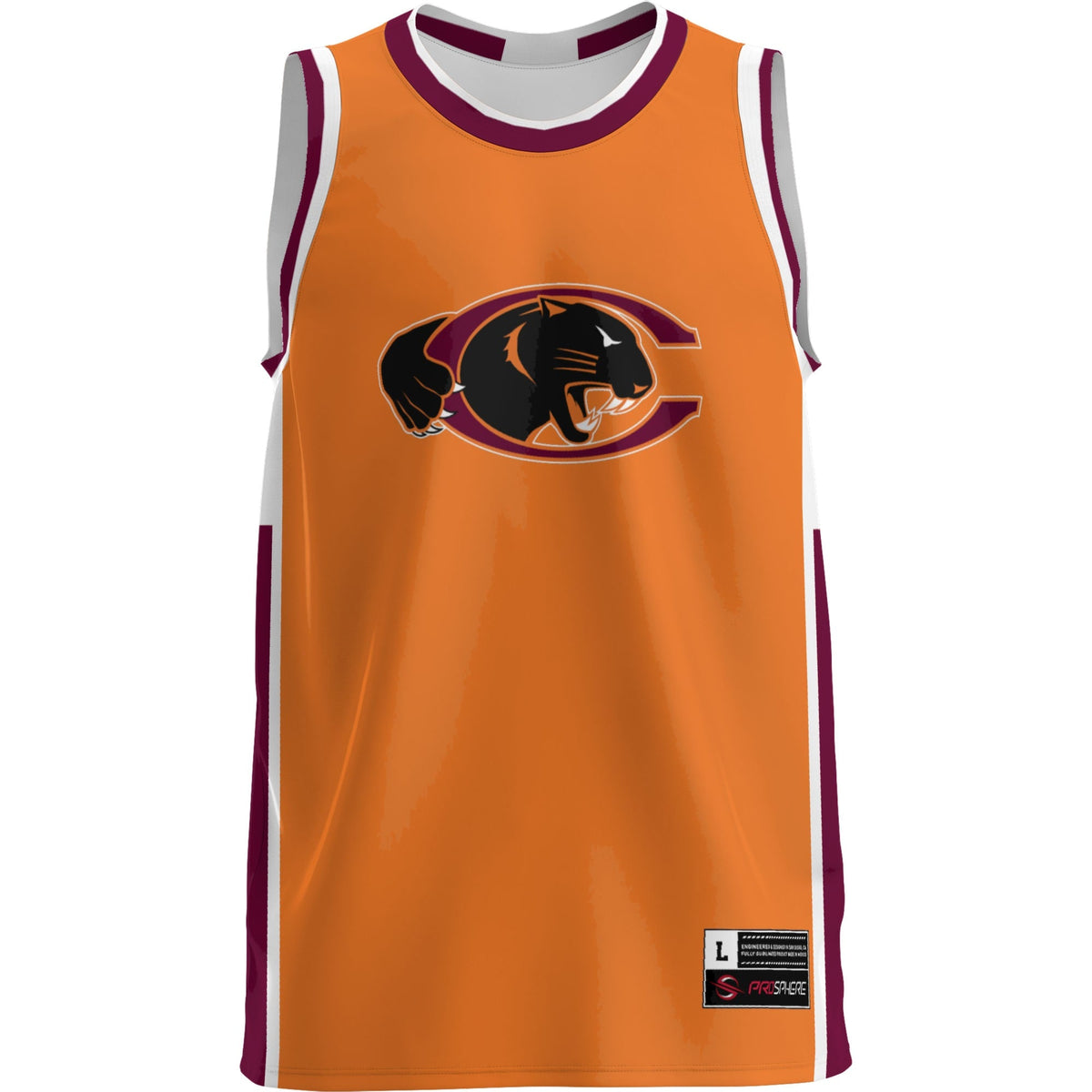 Claflin Panthers Lightweight Basketball Jersey - Maroon product image 3, provided for visual reference and product detail