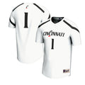 #1 Cincinnati Bearcats Lacrosse Fashion Jersey - White product image 1, provided for visual reference and product detail