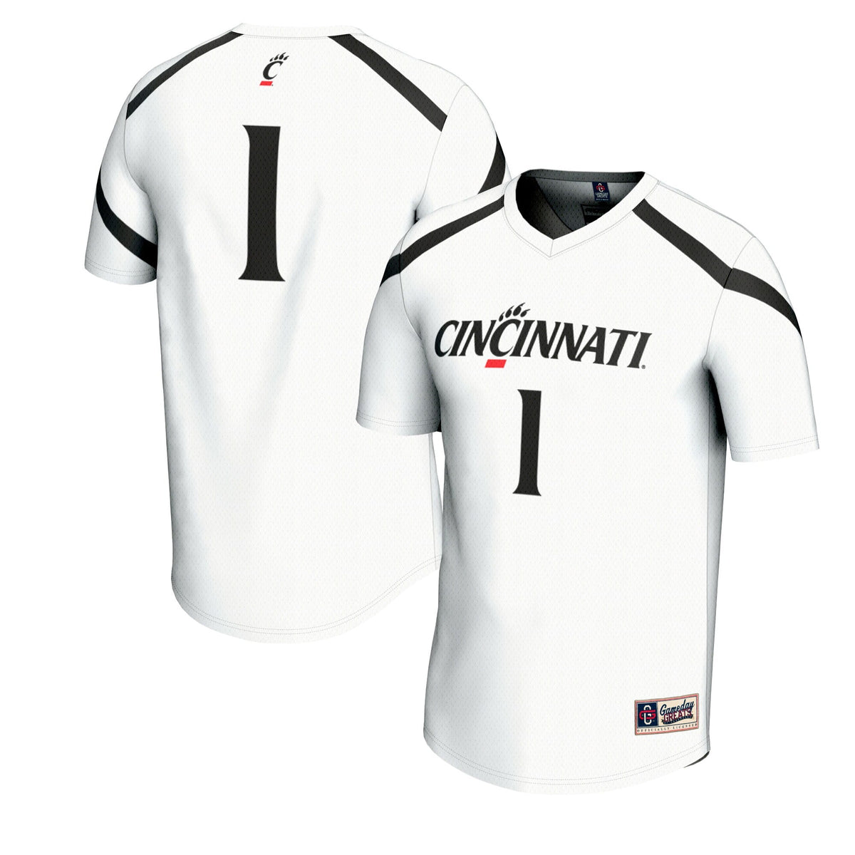 #1 Cincinnati Bearcats Lacrosse Fashion Jersey - White product image 1, provided for visual reference and product detail
