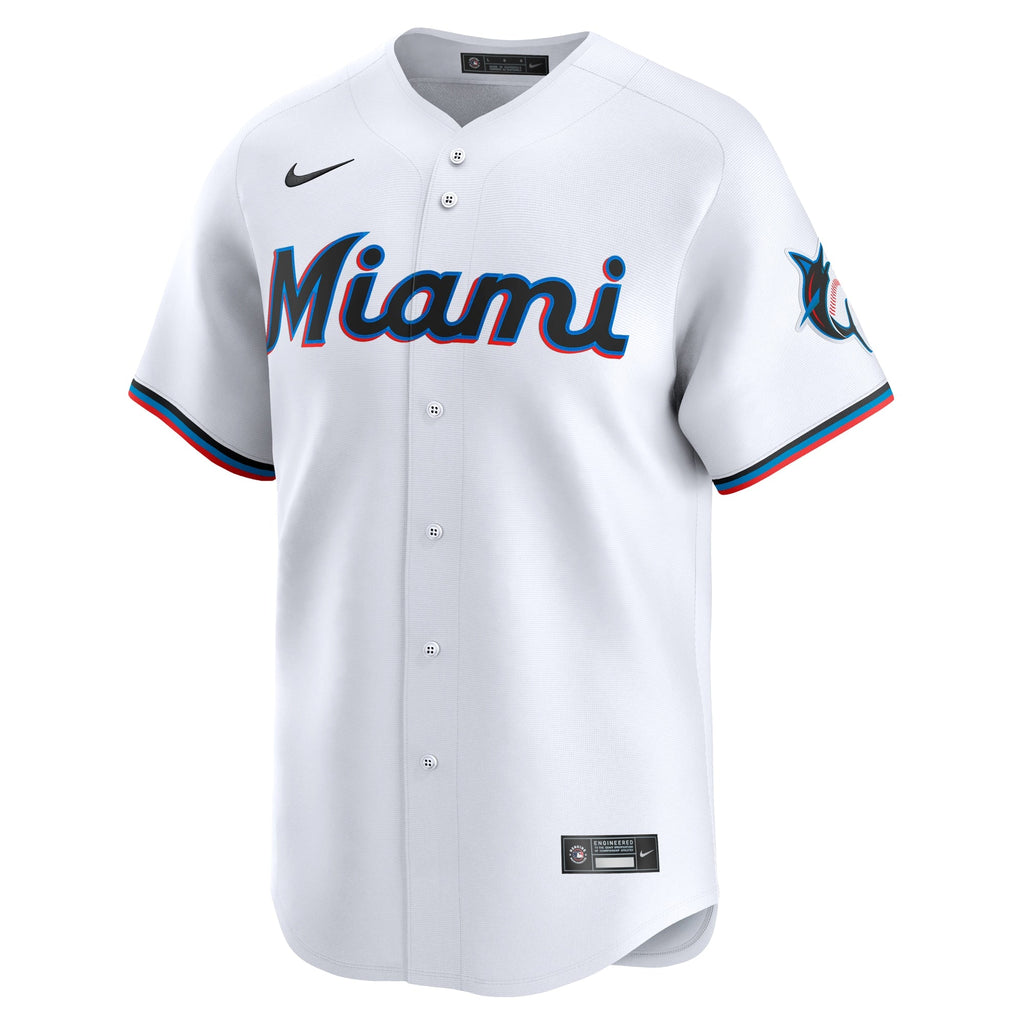 Miami Marlins White #1 Dad Home Limited Jersey product image 3, provided for visual reference and product detail review