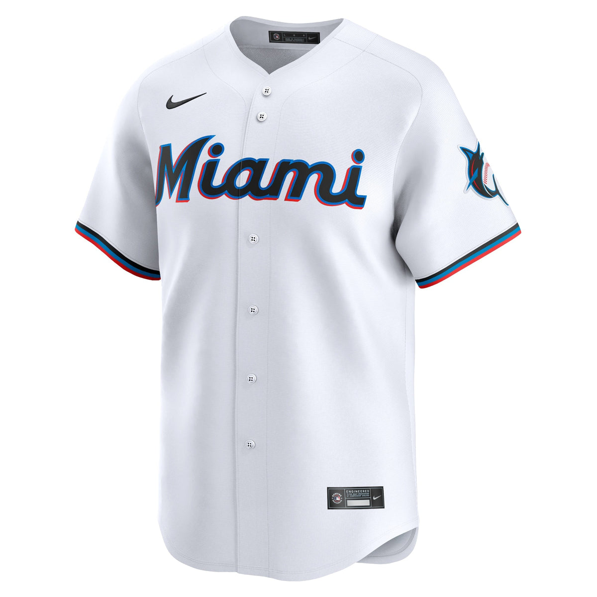 Miami Marlins White #1 Dad Home Limited Jersey product image 3, provided for visual reference and product detail review