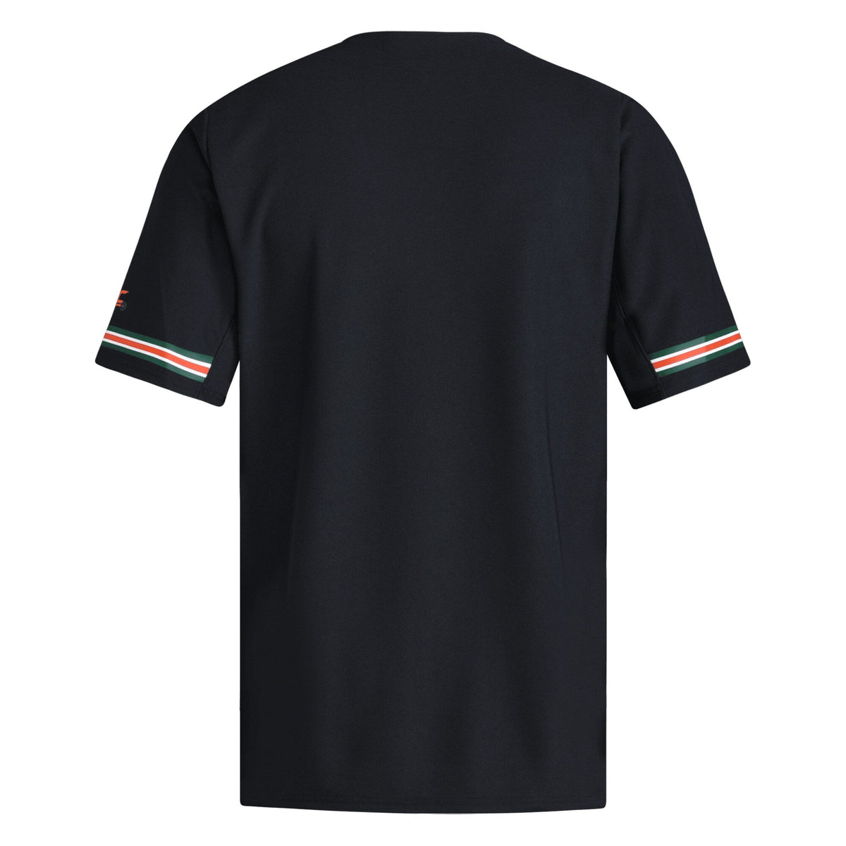 Miami Hurricanes V-Neck Baseball Jersey - Black product image 4, provided for visual reference and product detail review