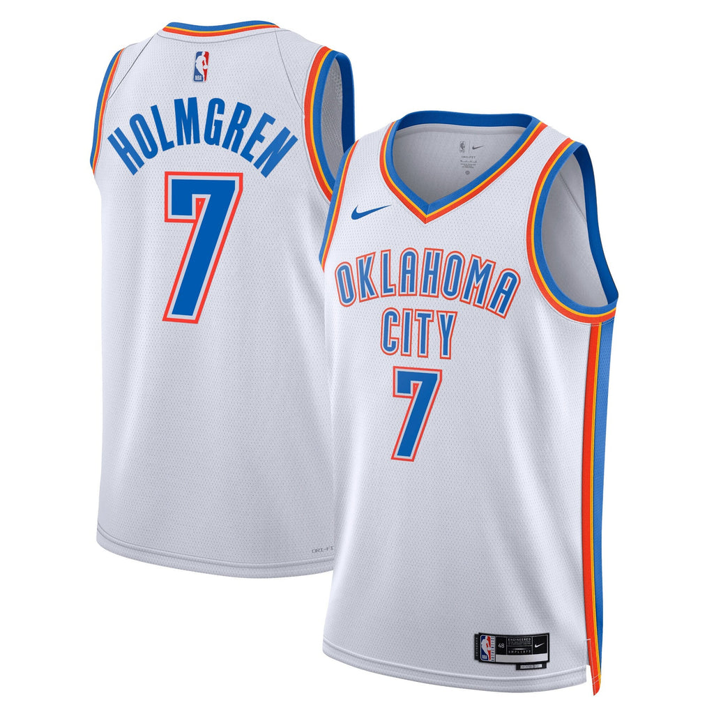 Oklahoma City Thunder Association Edition Swingman Jersey - White - Chet Holmgren product image 1, provided for visual
