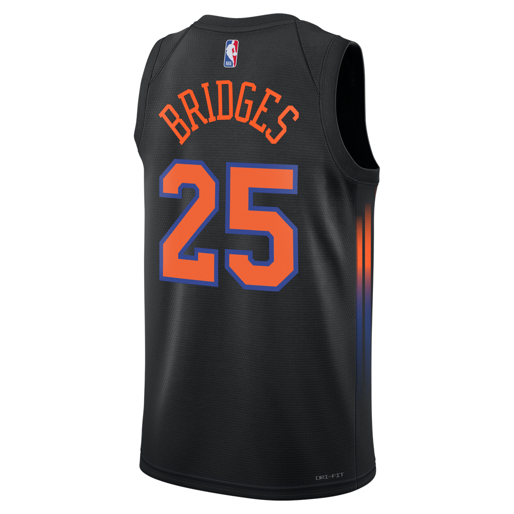 New York Knicks Statement Edition Jersey - Black - Mikal Bridges product image 4, provided for visual reference and product