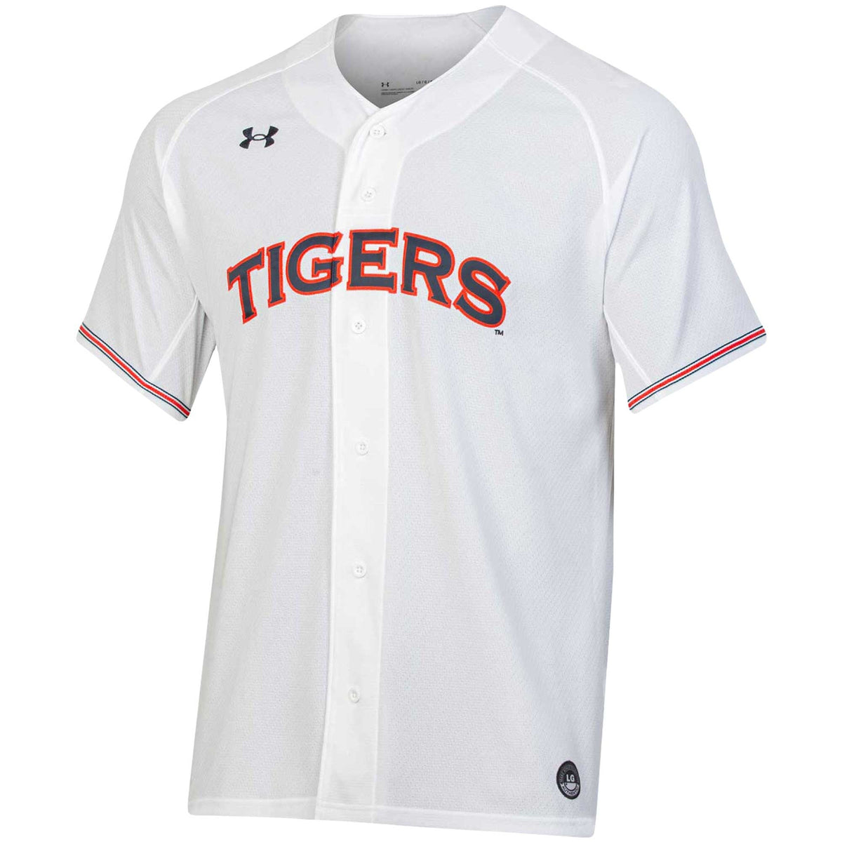 Auburn Tigers Softball Button-Up V-Neck Jersey - White product image 3, provided for visual reference and product detail