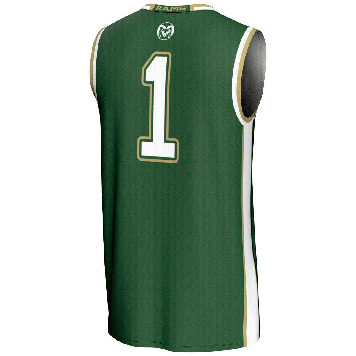 #1 Colorado State Rams Lightweight Basketball Jersey - Green product image 4, provided for visual reference and product