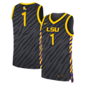 #1 Anthracite LSU Tigers Replica Basketball Jersey product image 1, provided for visual reference and product detail review