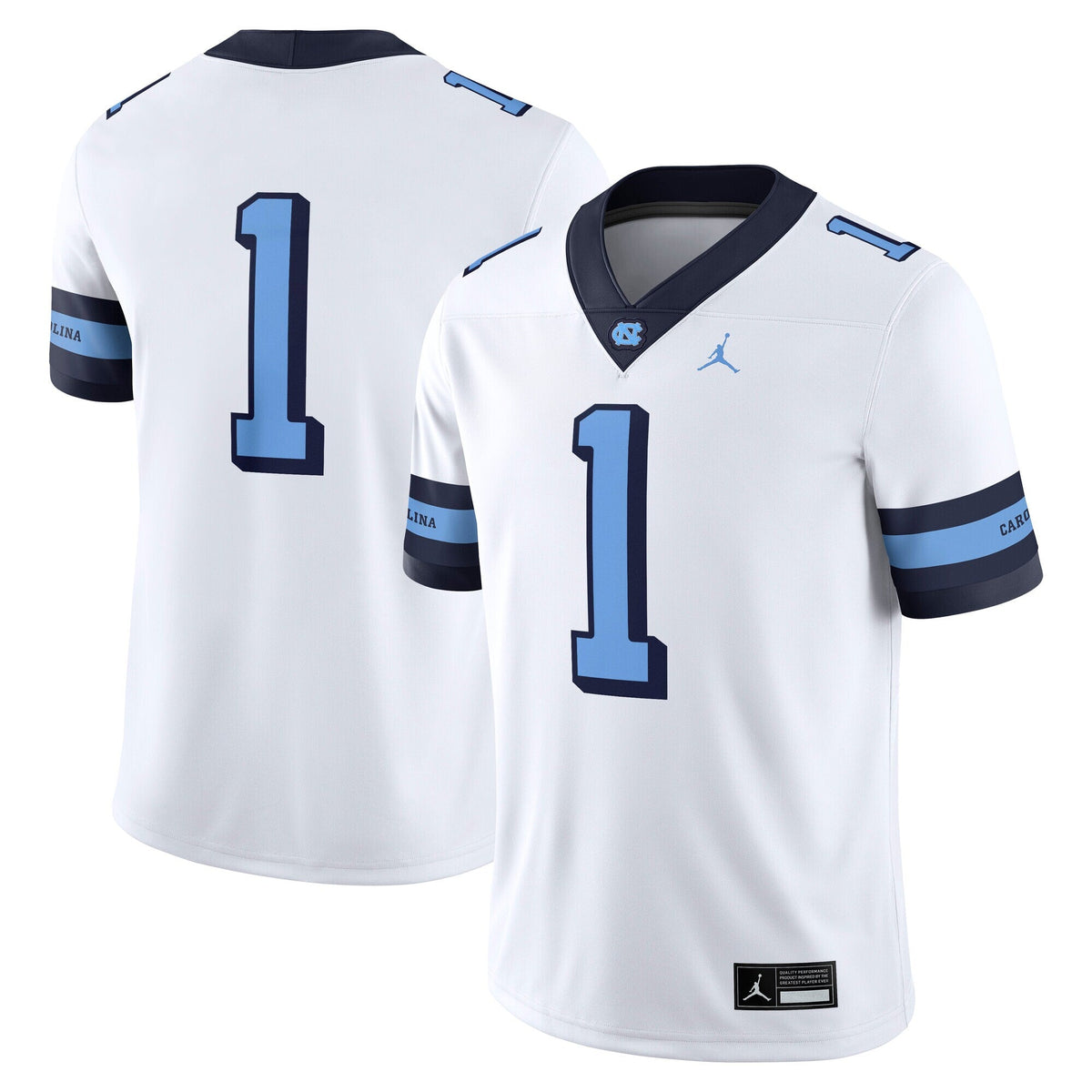 #1 North Carolina Tar Heels Alternate Game Jersey - White product image 1, provided for visual reference and product detail
