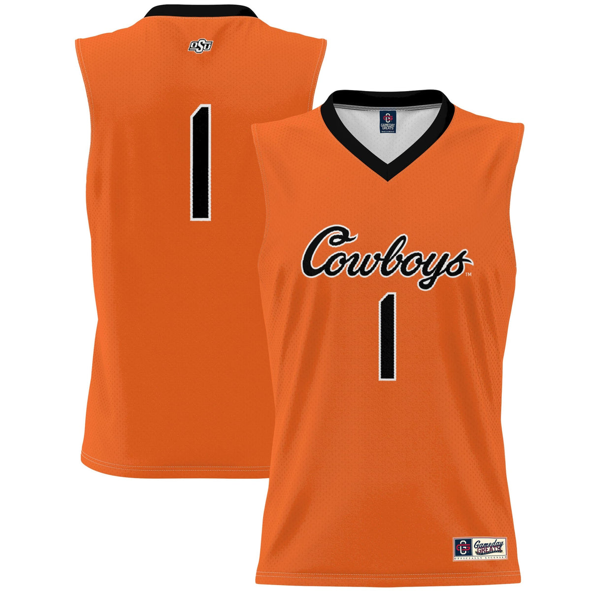 #1 Oklahoma State Cowboys Lightweight Basketball Jersey - Orange product image 2, provided for visual reference and product