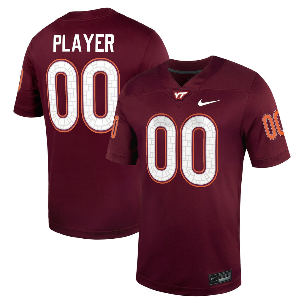 Virginia Tech Hokies NIL Pick-A-Player Football Game Jersey - Maroon product image 1, provided for visual reference and