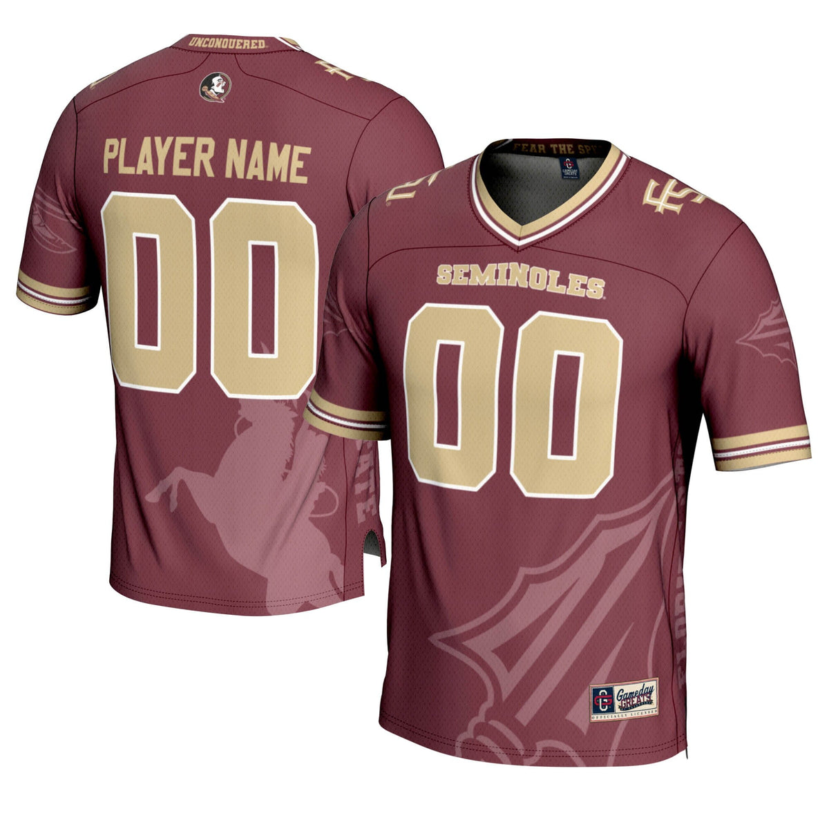 Florida State Seminoles Icon Print NIL Pick-A-Player Football Jersey - Garnet product image 1, provided for visual reference