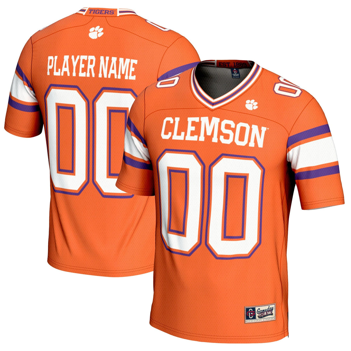 Clemson Tigers NIL Pick-A-Player Football Jersey - Orange product image 1, provided for visual reference and product detail