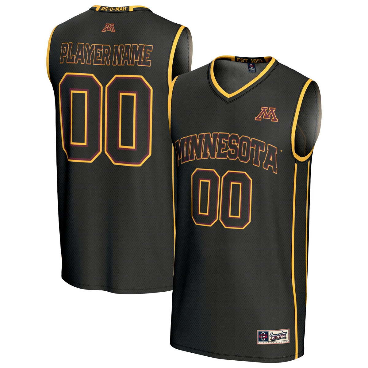 Minnesota Golden Gophers Lightweight Collegiate Basketball NIL Pick-A-Player Fashion Jersey - Black product image 2,