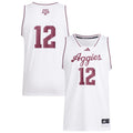 #12 Texas A&M Aggies Replica Swingman Jersey - White product image 1, provided for visual reference and product detail review