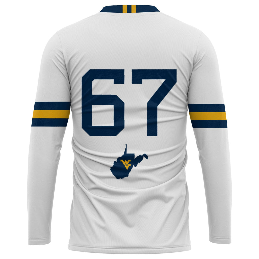 #1 West Virginia Mountaineers Lightweight Volleyball Jersey - White product image 4, provided for visual reference and