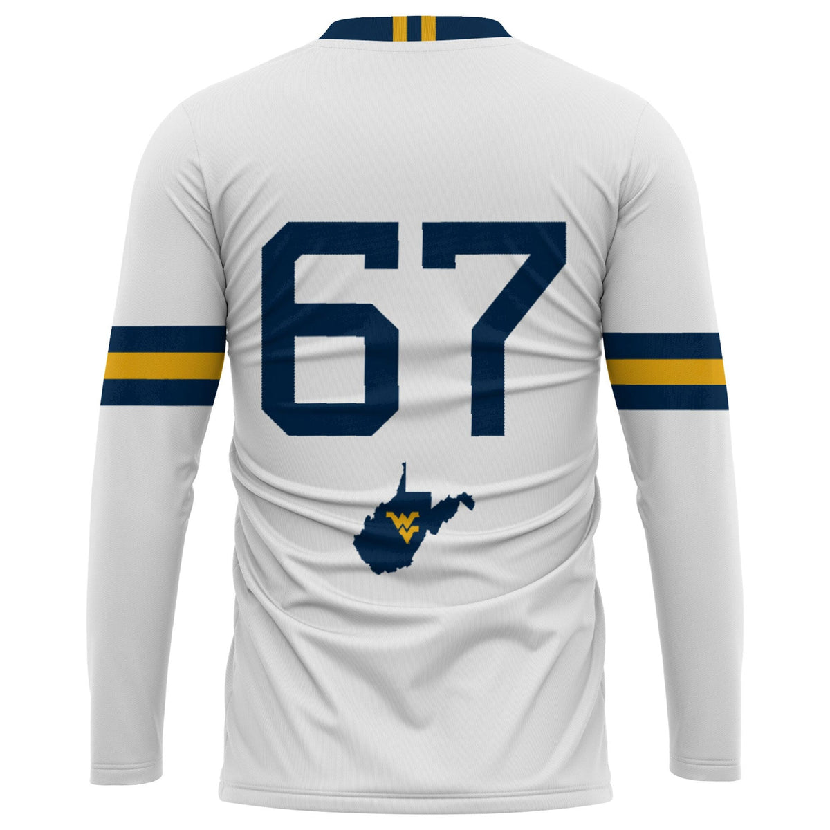 #1 West Virginia Mountaineers Lightweight Volleyball Jersey - White product image 4, provided for visual reference and