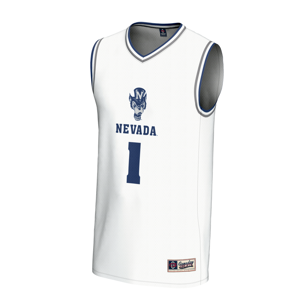 #1 Nevada Wolf Pack Lightweight Basketball Fashion Jersey - White product image 3, provided for visual reference and product