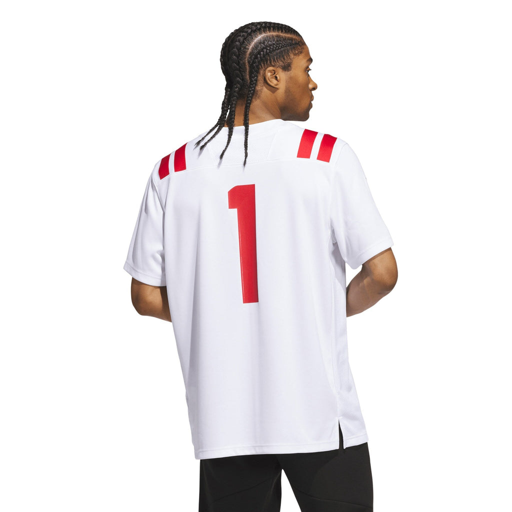#1 White Nebraska Huskers Away Premier Football Jersey product image 3, provided for visual reference and product detail