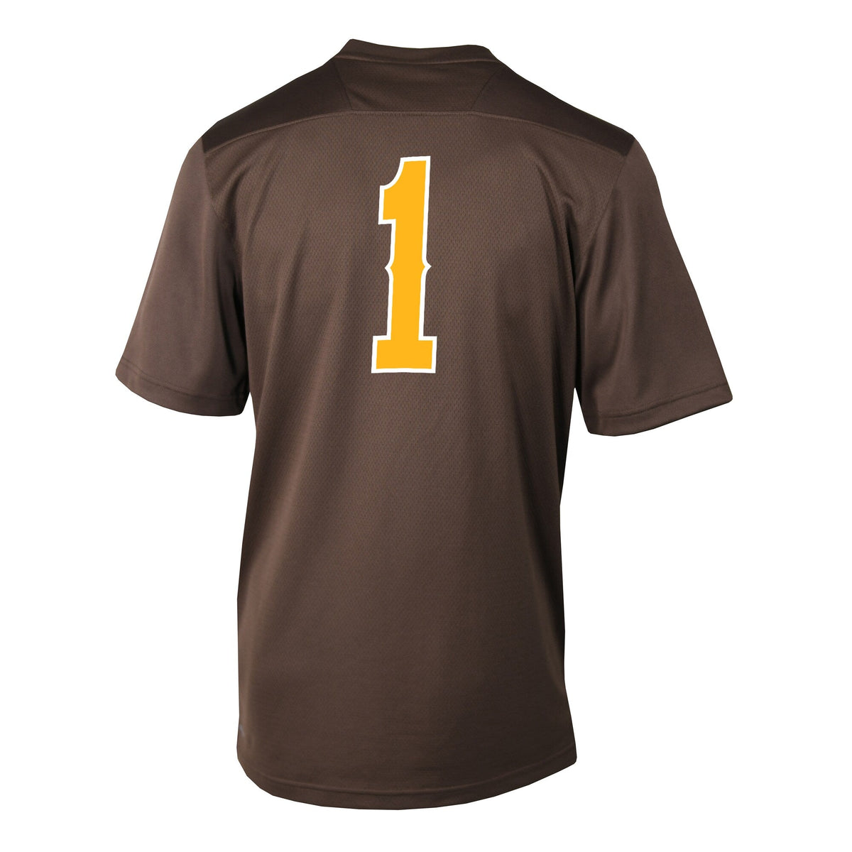 #1 Brown Wyoming Cowboys Replica Football Jersey product image 4, provided for visual reference and product detail review