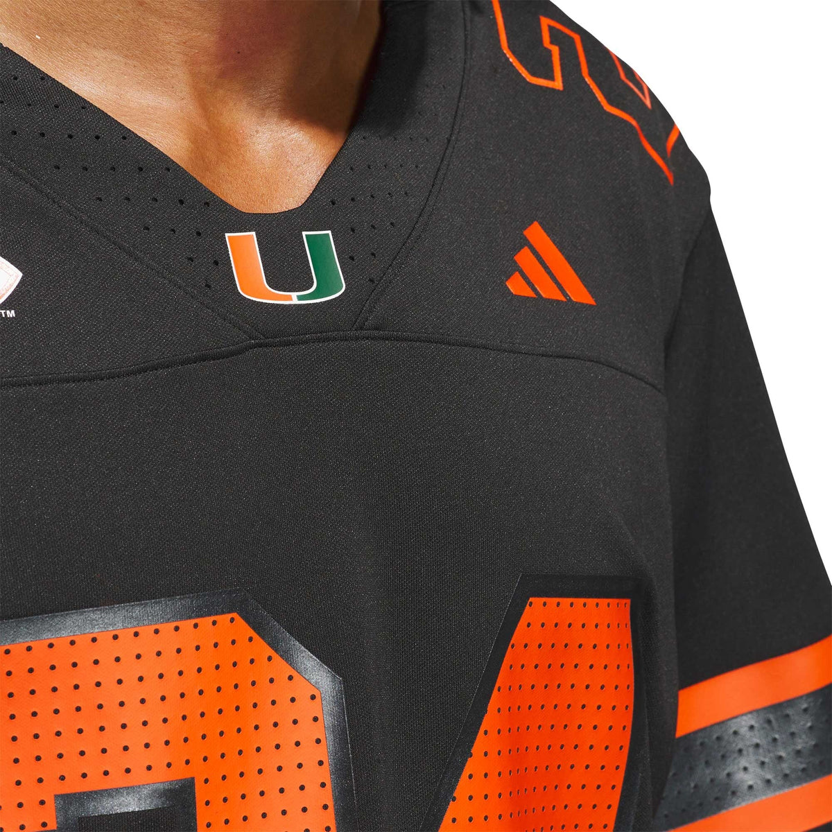 #24 Black Miami Hurricanes Premier Strategy Jersey product image 6, provided for visual reference and product detail review